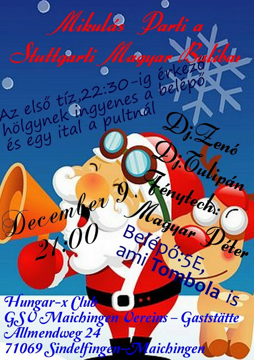 Ho-ho-ho-hoooo Mikulás Buli Stuttgart