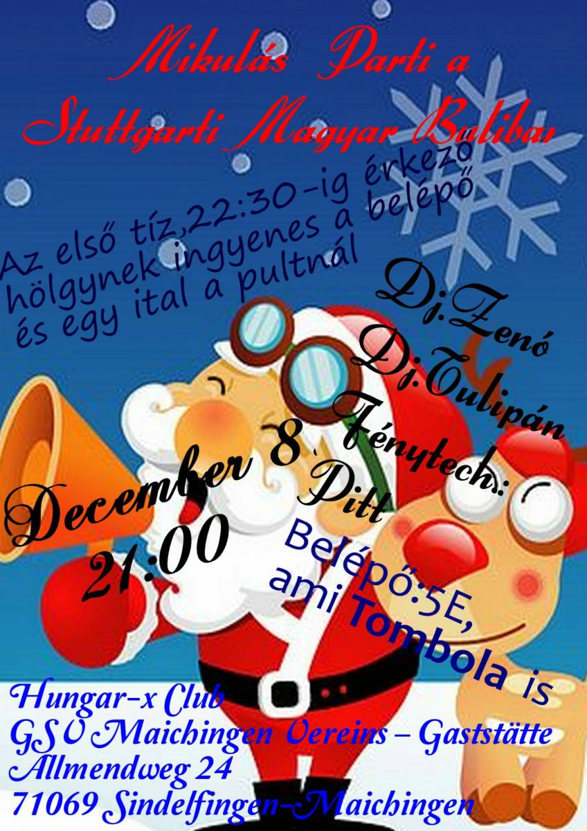 Mikulás Tánc a Stuttgarti-Magyar Buliban